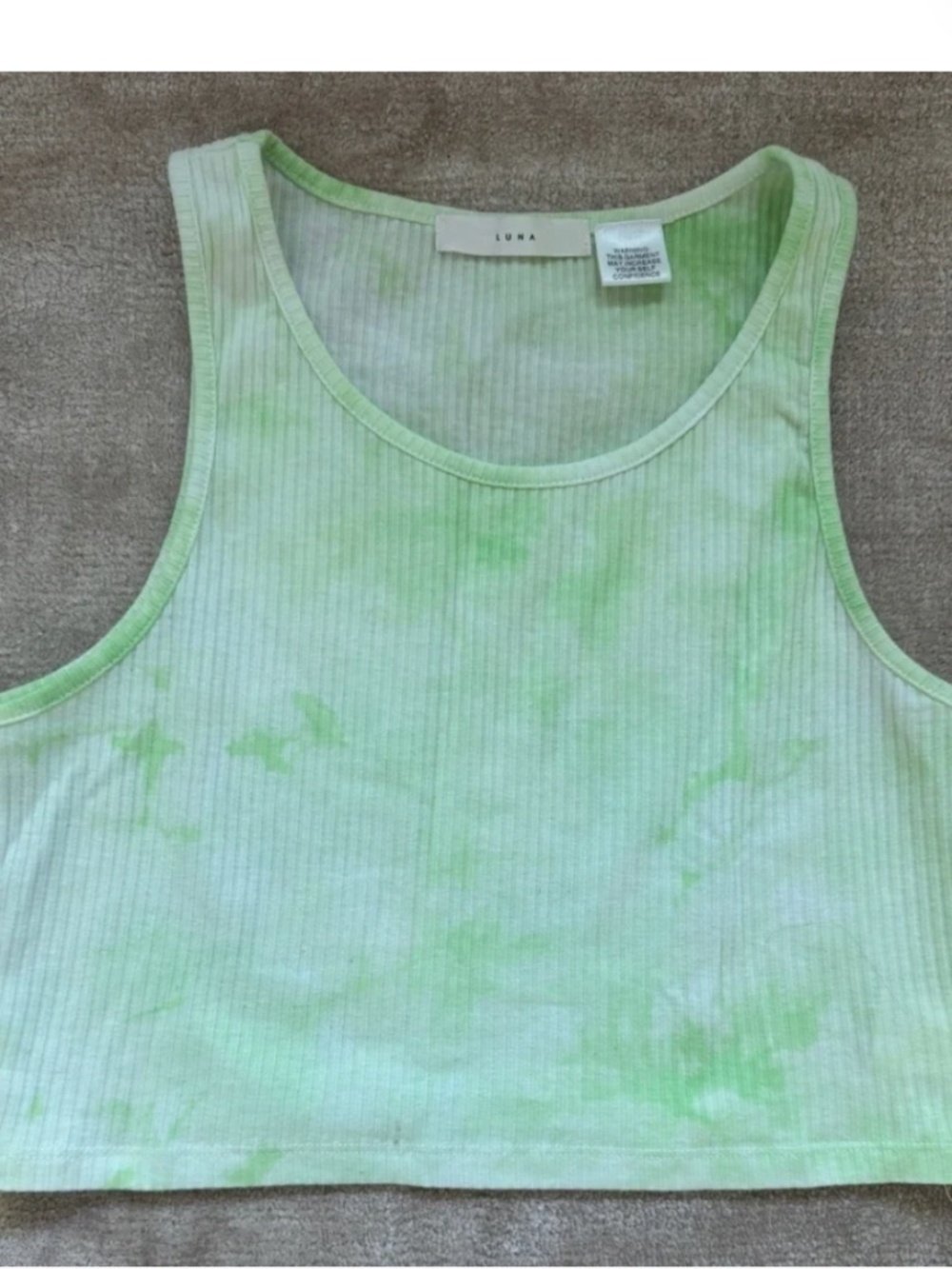 Green Tie-dye Ribbed Cropped Tank Top * accepting offers